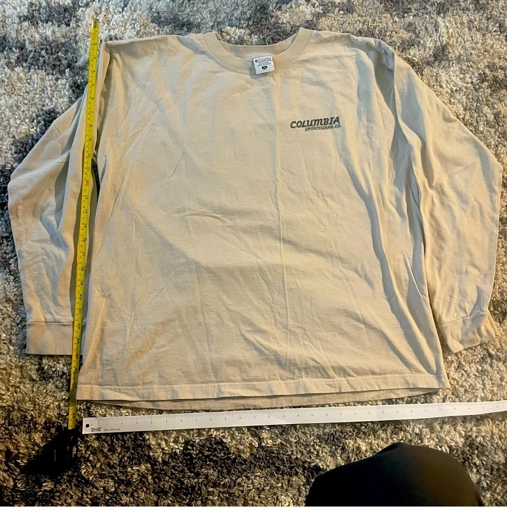 Columbia Tan Long Sleeve Tee Relaxed Fit